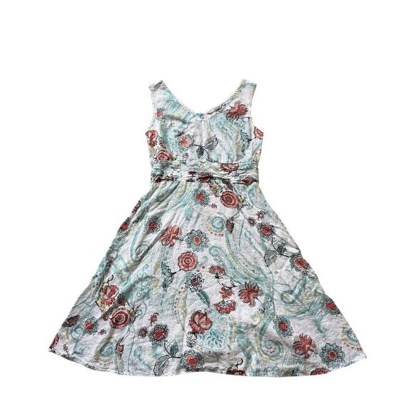 TSD; TWO STAR DOG 100% Linen, floral print Dress, size Large, - Picture 1 of 11